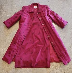 Tocca haute couture silk evening dress size 4 + matching over coat size 10